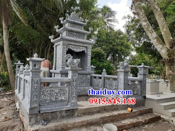 Địa chỉ bán lăng mộ nghĩa trang dòng tộc ba mái bằng đá khối chạm khắc hoa văn tinh xảo tại Hà Nội