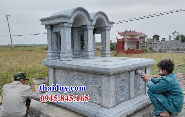 Kích thước lăng mộ công giáo chuẩn phong thuỷ bằng đá một mái hiện đại tại Trà Vinh