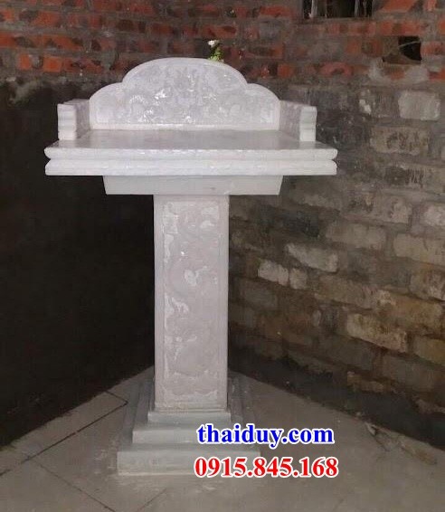 Mẫu bàn thờ thiên bằng đá trắng cao cấp thiết kế đơn giản tại Khánh Hoà