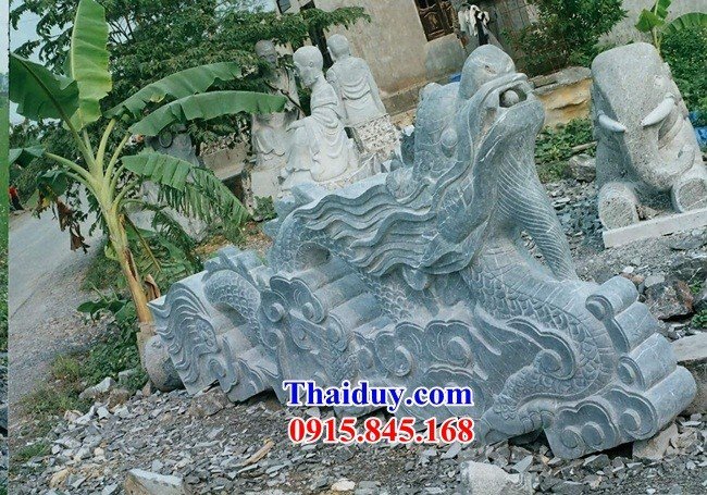 Thi công làm rồng đình chùa đền miếu bằng đá xanh tự nhiên phong thủy đẹp tại Bình Phước