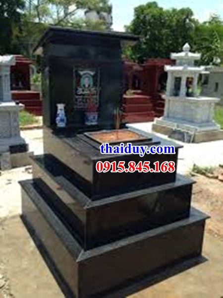 Thiết kế lăng mộ tam cấp bằng đá kim sa cao cấp một mái đẹp tại Hà Giang