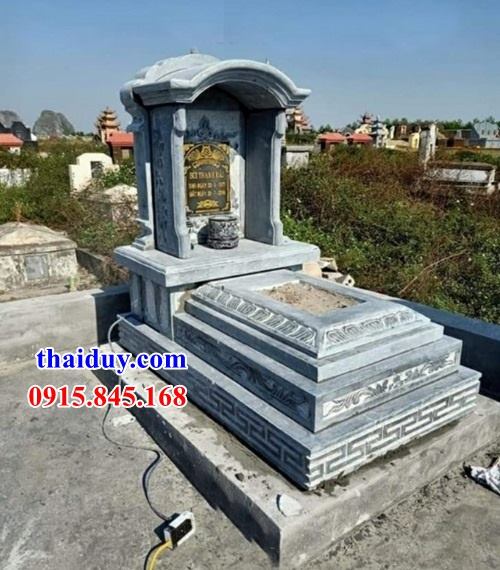 Thiết kế lăng mộ tam cấp bằng đá xanh Thanh Hoá cao cấp một mái đẹp tại Hà Giang