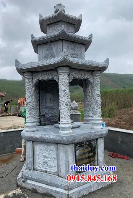Top 10 mẫu mộ ba mái đá xanh tự nhiên cao cấp chạm khắc hoa văn đẹp tại Phú Thọ