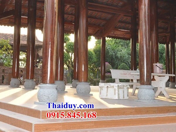Xây lắp 66 chân tảng cột đình chùa bằng đá mỹ nghệ Ninh Bình chạm khắc tinh xảo tại Sóc Trăng