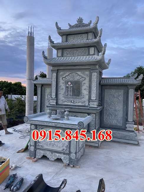 tháp mộ sư tro cốt bán tại Trà Vinh Chế tác 31 lăng mộ hai mái bằng đá mỹ nghệ