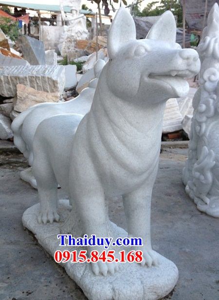 10 mẫu chó phong thủy bằng đá trắng đẹp cao cấp sang trọng