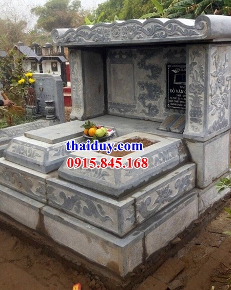 10 mẫu lăng mộ đôi một mái hiện đại bằng đá xanh cao cấp chạm khắc đẹp tại Điện Biên