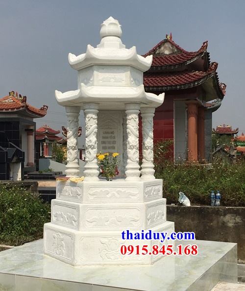 10 mẫu lăng mộ tam cấp đá trắng hai mái hiện đại đẹp tại Quảng Nam