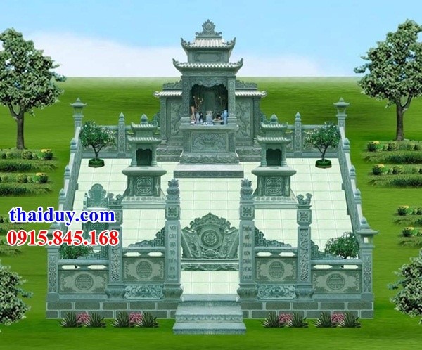 10 mẫu thiết kế lăng mộ đá xanh hai mái hiện đại đẹp tại Quảng Nam