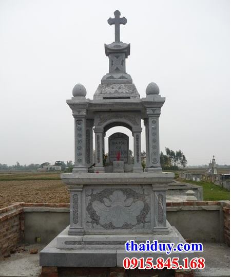15 mẫu lăng mộ đạo công giáo đơn một mái bằng đá cao cấp chạm khắc hoa văn tinh xảo đẹp tại Bình Phước