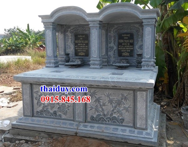 15 mẫu lăng mộ đôi một mái bằng đá cao cấp chạm trổ tứ quý đẹp tại Quảng Ngãi