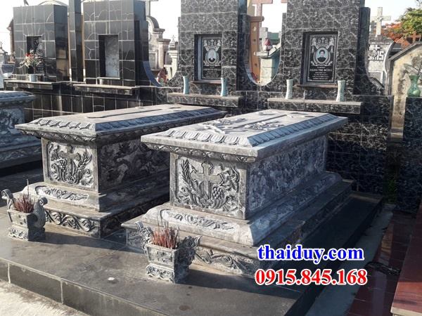 20 mẫu lăng mộ bằng đá xanh tự nhiên không mái chạm khắc cao cấp nhất hiện nay tại Tuyên Quang