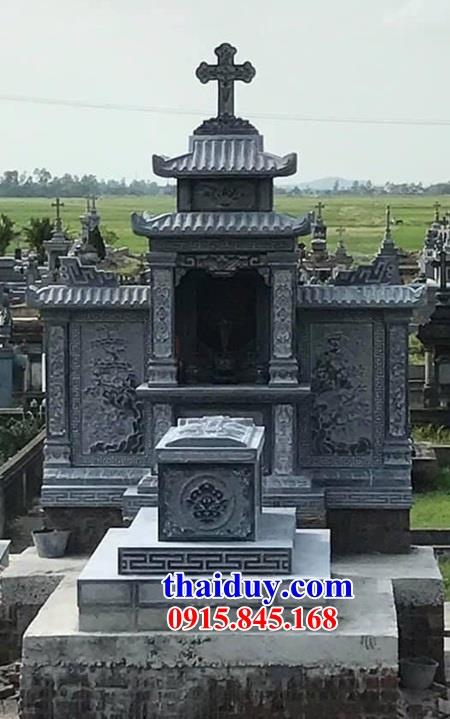 20 mẫu lăng mộ đạo đá xanh rêu hai mái cao cấp thiết kế hiện đại chạm khắc tinh xảo tại Bình Định
