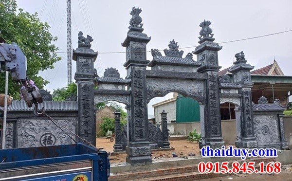 23 Cổng đá tam quan từ đường nhà thờ tổ bằng đá mỹ nghệ Ninh Bình bán báo giá