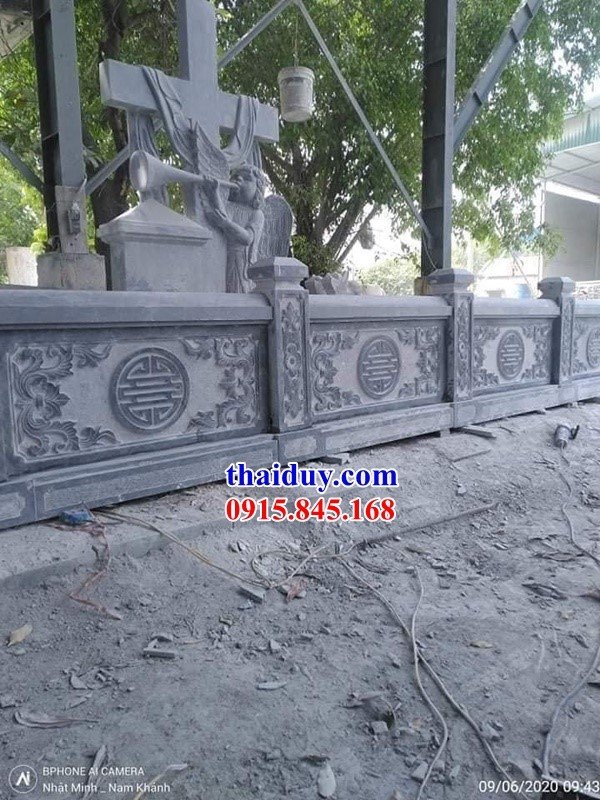 25 Địa chỉ bán lan can tường hàng rào bao quanh khu thờ cúng tâm linh bằng đá xanh tự nhiên nguyên khối