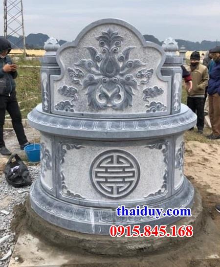 25 lăng mộ đá tròn không mái tự nhiên hiện đại chạm khắc đẹp tại Yên Báii