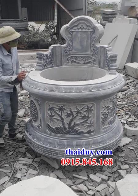 25 lăng mộ đá tròn không mái tự nhiên hiện đại chạm trổ tứ quý đẹp tại Yên Báiii