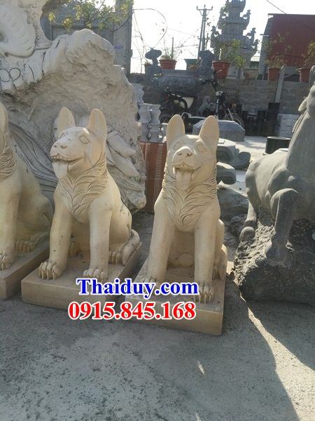 25 mẫu chó trấn yểm biệt thự tư gia bằng đá vàng mỹ nghệ Ninh Bình cao cấp tại Bình Định