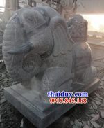 25 voi bằng đá tự nhiên Ninh Bình kích thước phong thủy đặt sân nhà thờ họ