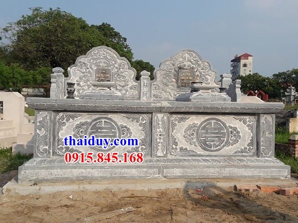 30 mẫu lăng mộ  đôi bằng đá tự nhiên cao cấp không mái chạm khắc hoa văn tại Sài Gòn