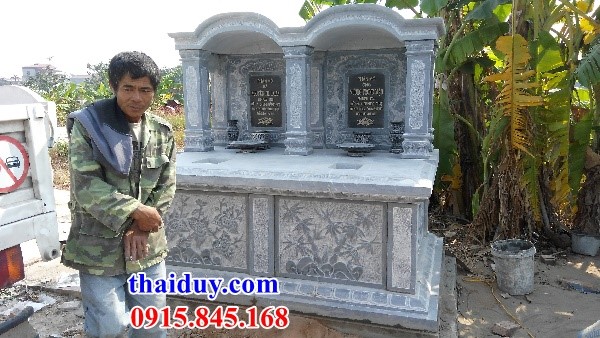 30 mẫu lăng mộ đôi một mái bằng đá tự nhiên cao cấp thiết kế độc đáo chạm trổ tứ quý tại TP Hồ Chí Minh