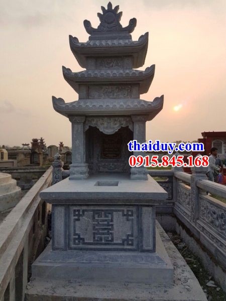 34 lăng mộ ba mái ba đao bằng đá tự nhiên điêu khắc tứ quý tại Lạng Sơn