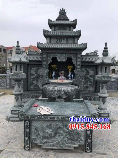 34 lăng mộ ba mái thờ chung gia đình dòng họ bằng đá điêu khắc tứ quý tại Lạng Sơn
