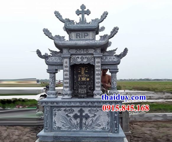 36 lăng mộ ba mái đạo thiên chúa công giáo bằng đá xanh cất tro cốt hỏa táng tại Hải Dương