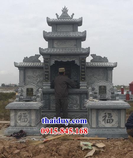 37 lăng mộ ba mái thờ chung gia đình dòng họ bằng đá xanh chạm trổ tứ quý tại Thái Bình