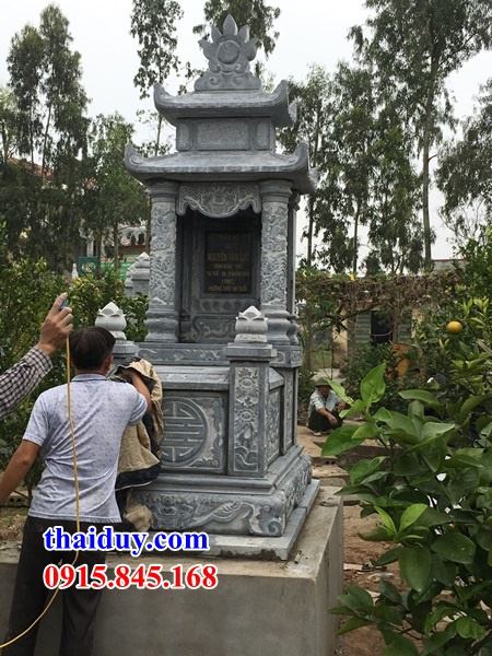 44 mẫu lăng mộ hai mái đơn giản bằng đá xanh Thanh Hóa tại Yên Bái