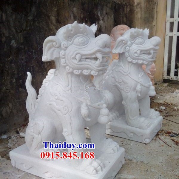 5 tượng nghê đá trắng phong thủy nhà thờ họ từ đường đẹp tại Hà Nội