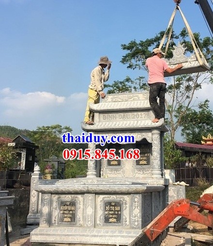 53 lăng mộ hai mái thờ chung ông bà cha mẹ bằng đá Ninh Bình để hũ tro cốt tại Tây Ninh