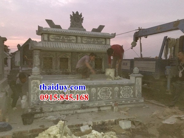 58 thi công lắp đặt mẫu lăng mộ hai mái cất để tro cốt đẹp tại TP Hồ Chí Minh