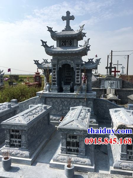 Bán báo giá 43 lăng mộ hai mái đạo thiên chúa công giáo bằng đá tại Lào Cai