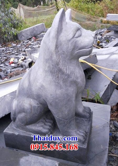 Bán báo giá mẫu chó cảnh bằng đá xanh Thanh Hoá nguyên khối cao cấp