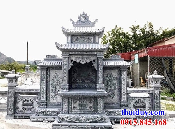 Bán sẵn 63 lăng mộ thờ chung gia đình dòng họ bằng đá tự nhiên điêu khắc tứ quý hai mái tại Bình Thuận