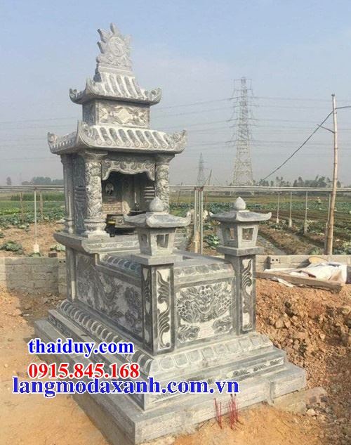 Bán sẵn lăng mộ hai đao bằng đá nguyên khối đẹp tại Hải Dương