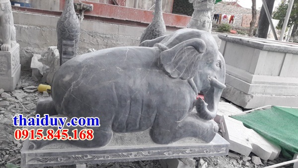 Con voi bằng đá tự nhiên nguyên khối đặt sân chùa đền miếu đẹp nhất