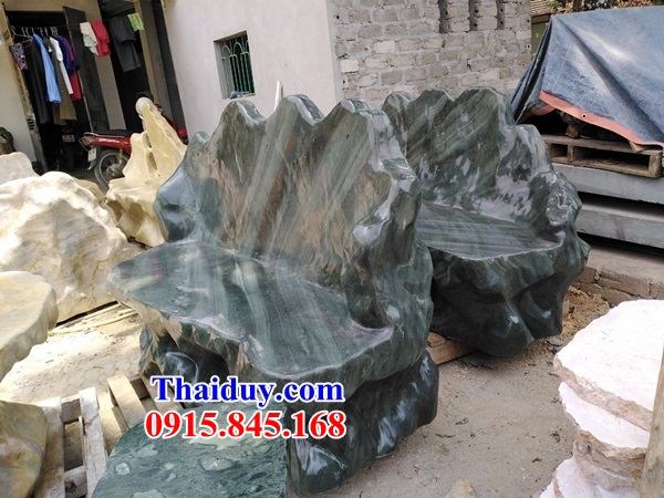 Điêu khắc bàn ghế đẹp bằng đá mỹ nghệ Ninh Bình đẹp kích thước phong thủy