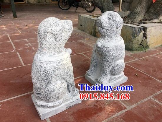 Hình ảnh chó trấn yểm lăng mộ đền chùa bằng đá tự nhiên cao cấp tại Tiền Giang