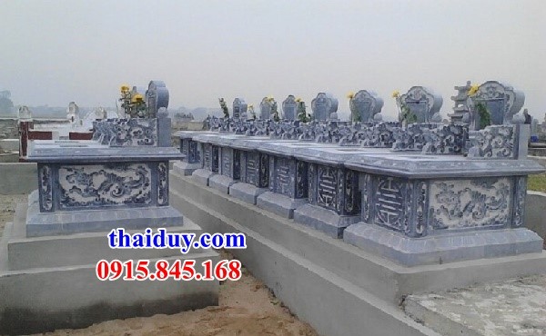 Hình ảnh khu lăng mộ bằng đá tự nhiên cao cấp không mái thiết kế đơn giản đẹp tại Hậu Giang