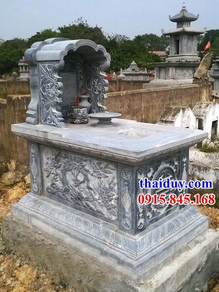 Hình ảnh lăng mộ bằng đá xanh cao cấp một mái hiện đại chạm trổ tứ quý tại Gia Lai