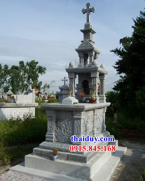 Hình ảnh lăng mộ công giáo bằng đá cao cấp một mái hiện đại đẹp chạm khắc tinh xảo tại Gia Lai