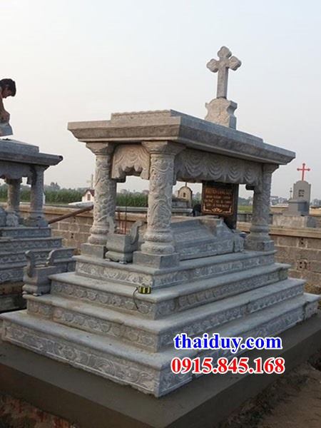 Hình ảnh lăng mộ công giáo đá một mái thiết kế độc đáo chạm khắc tinh xảo tại Lai Châu