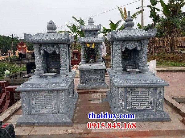 Hình ảnh lăng mộ đá một mái thiết kế đơn giản chạm khắc tinh xảo tại Lai Châu