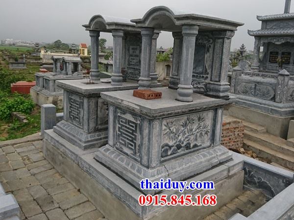Hình ảnh lăng mộ đá tự nhiên cao cấp một mái chạm trổ tứ quý đẹp tại Đắk Lắk
