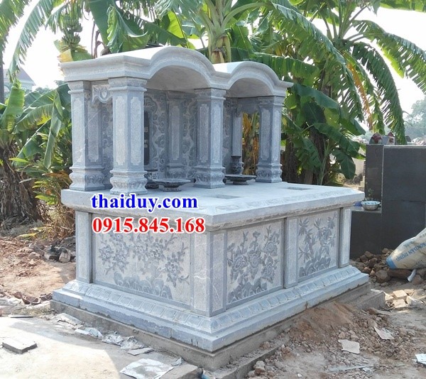 Hình ảnh lăng mộ đôi bằng đá cao cấp một mái đẹp chạm khắc tinh xảo tại Quảng Nam