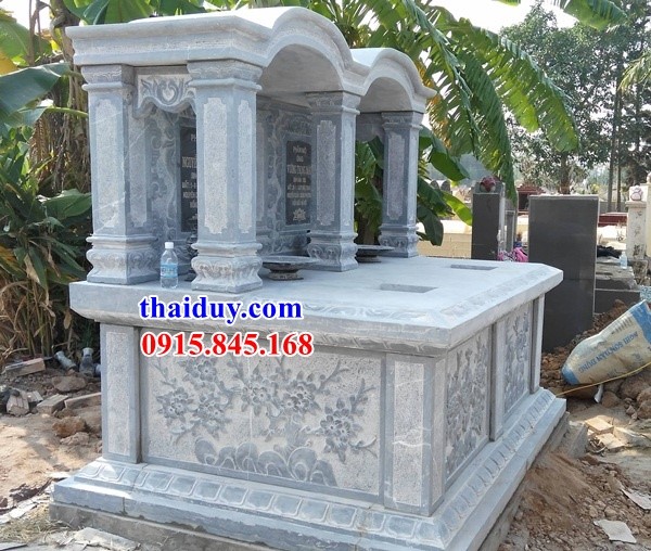 Hình ảnh lăng mộ một mái bằng đá tự nhiên cao cấp chạm trổ tứ quý tại Lâm Đồng