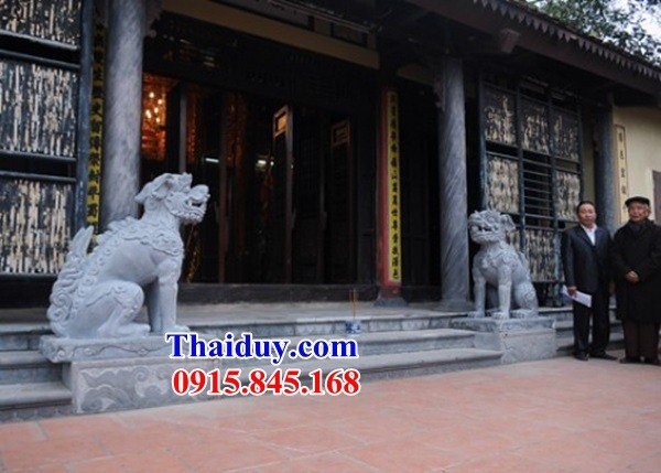 Hình ảnh nghê phong thủy canh cổng trấn yểm từ đường gia tộc bằng đá mỹ nghệ Ninh Bình tự nhiên