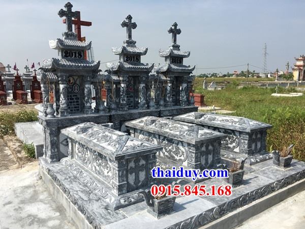 Hoa văn lăng mộ đạo thiên chúa hai mái bằng đá Ninh Bình đẹp tại Sơn La